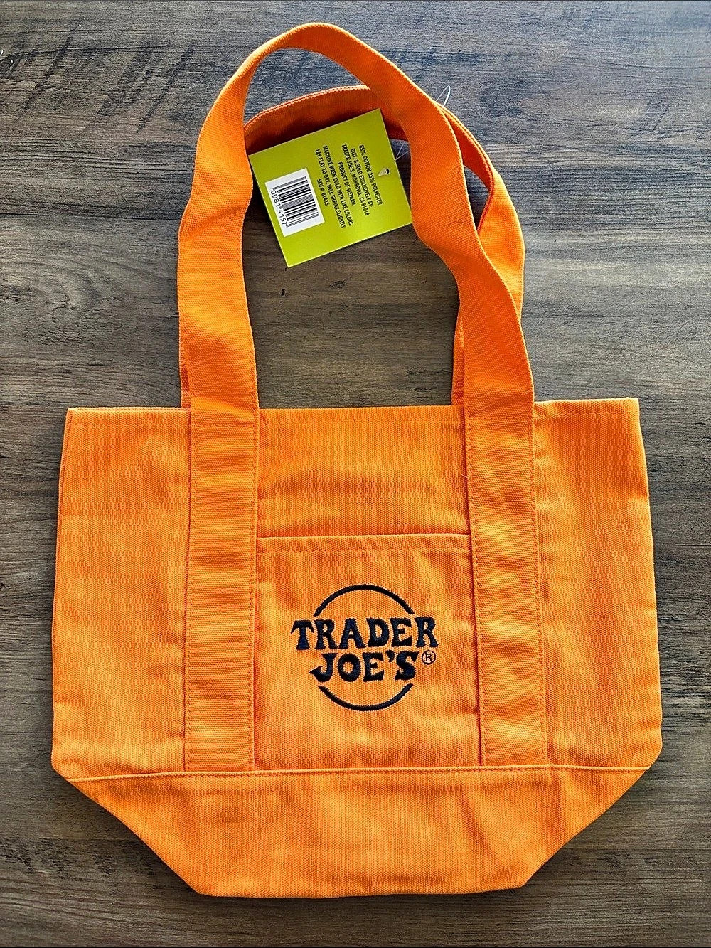 Trader Joe's Trick-or-Treat Mini Canvas Tote Bag Orange